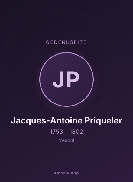 Gedenkportrait von Jacques-Antoine Priqueler