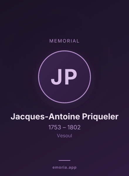 Memorial portrait of Jacques-Antoine Priqueler