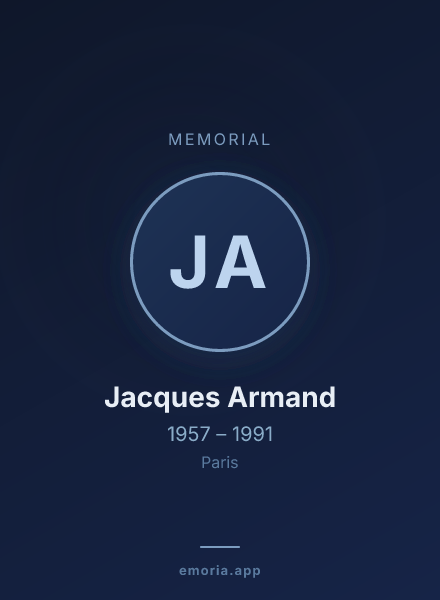 Memorial portrait of Jacques Armand