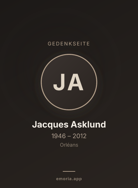 Gedenkportrait von Jacques Asklund