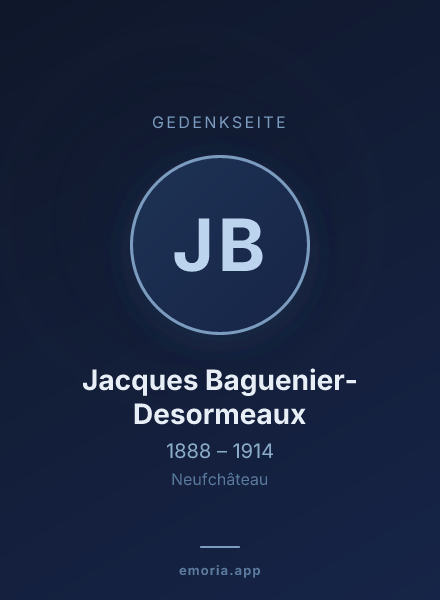 Gedenkportrait von Jacques Baguenier-Desormeaux