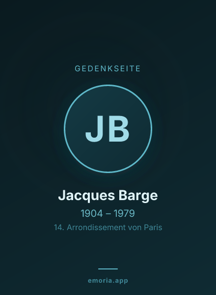 Gedenkportrait von Jacques Barge