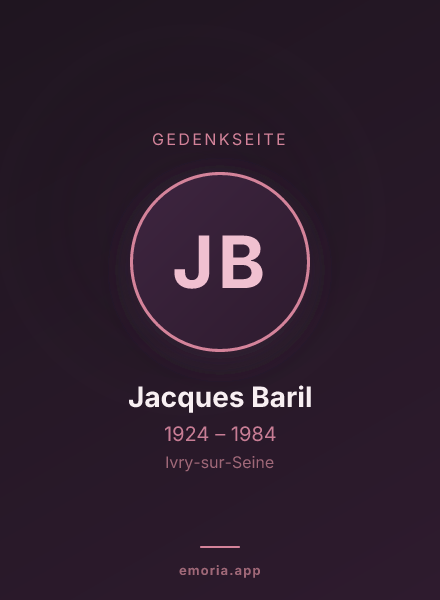 Gedenkportrait von Jacques Baril