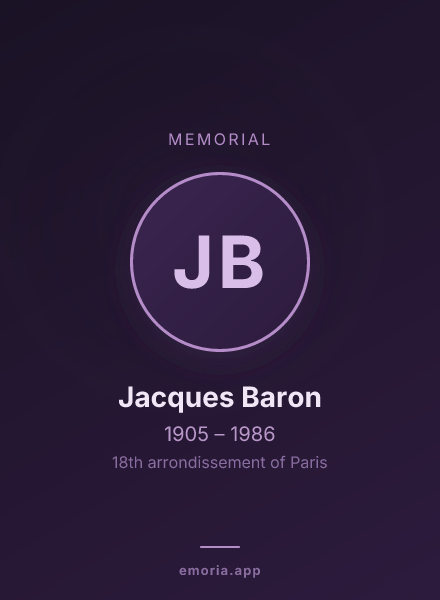Memorial portrait of Jacques Baron