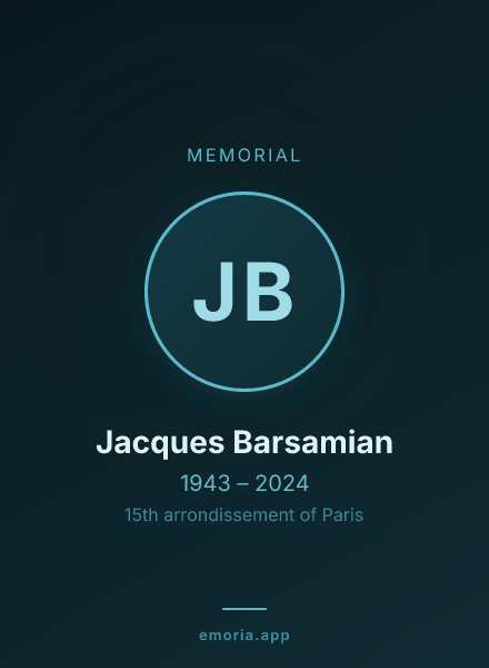Memorial portrait of Jacques Barsamian