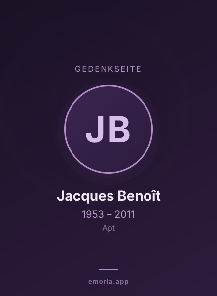 Gedenkportrait von Jacques Benoît