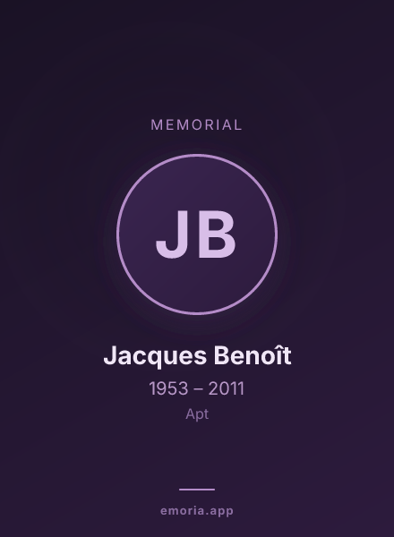 Memorial portrait of Jacques Benoît