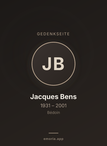 Gedenkportrait von Jacques Bens