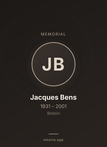 Memorial portrait of Jacques Bens