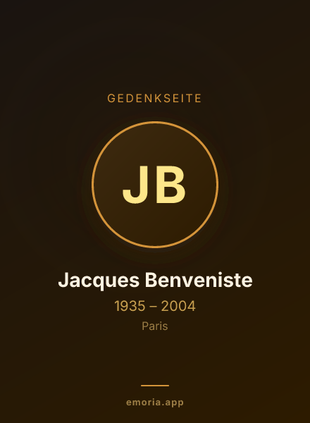Gedenkportrait von Jacques Benveniste