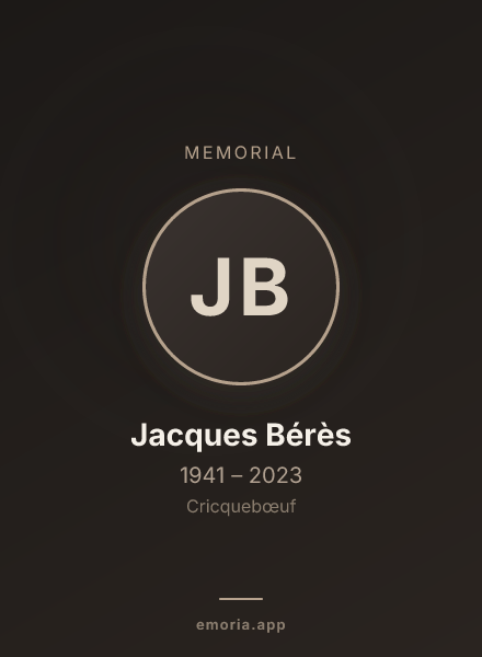 Memorial portrait of Jacques Bérès