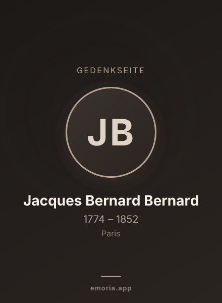 Gedenkportrait von Jacques Bernard Bernard