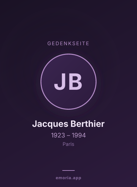 Gedenkportrait von Jacques Berthier