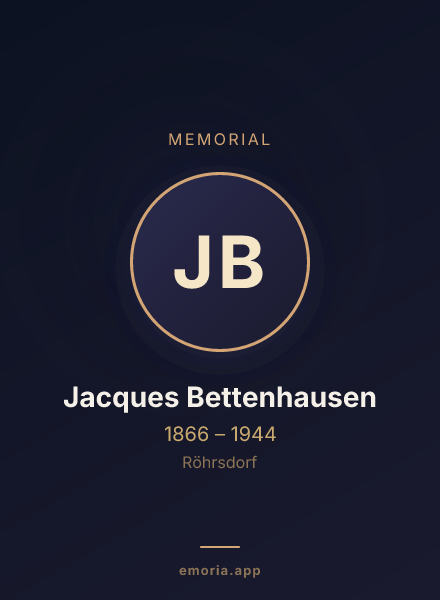 Memorial portrait of Jacques Bettenhausen