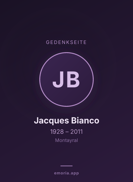 Gedenkportrait von Jacques Bianco