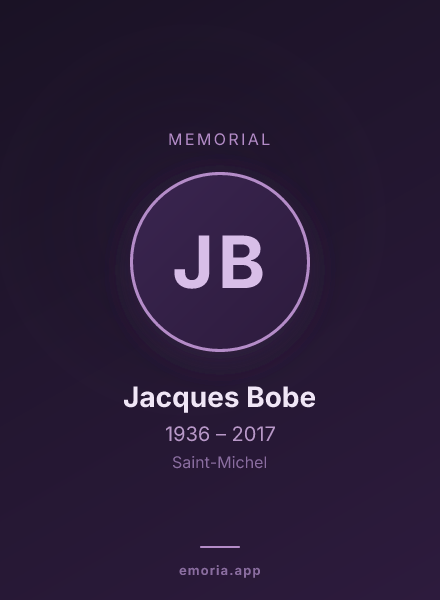 Memorial portrait of Jacques Bobe