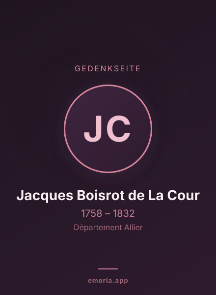 Gedenkportrait von Jacques Boisrot de La Cour