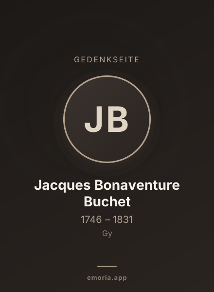 Gedenkportrait von Jacques Bonaventure Buchet