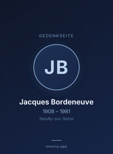 Gedenkportrait von Jacques Bordeneuve