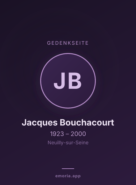 Gedenkportrait von Jacques Bouchacourt