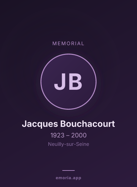 Memorial portrait of Jacques Bouchacourt