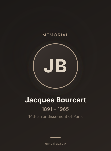 Memorial portrait of Jacques Bourcart