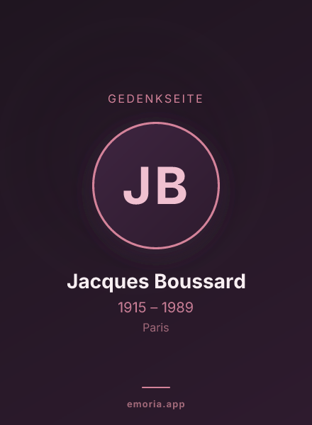 Gedenkportrait von Jacques Boussard