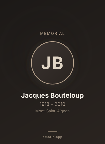 Memorial portrait of Jacques Bouteloup