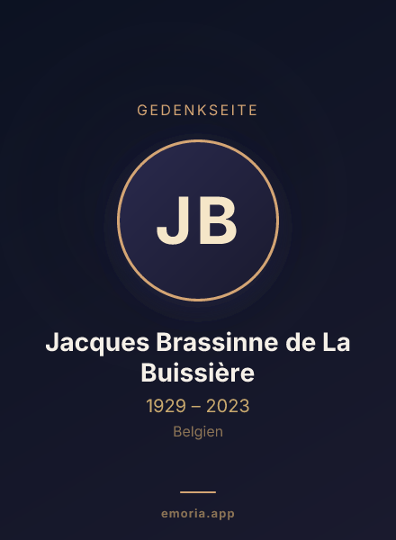 Gedenkportrait von Jacques Brassinne de La Buissière
