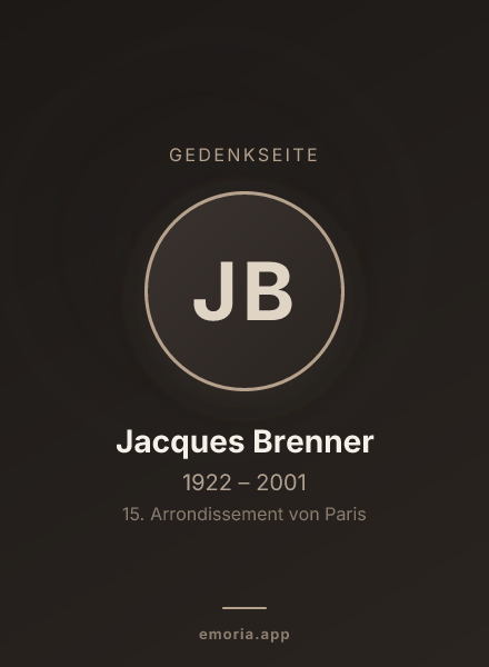 Gedenkportrait von Jacques Brenner