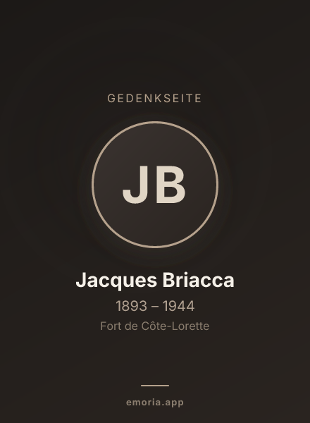 Gedenkportrait von Jacques Briacca