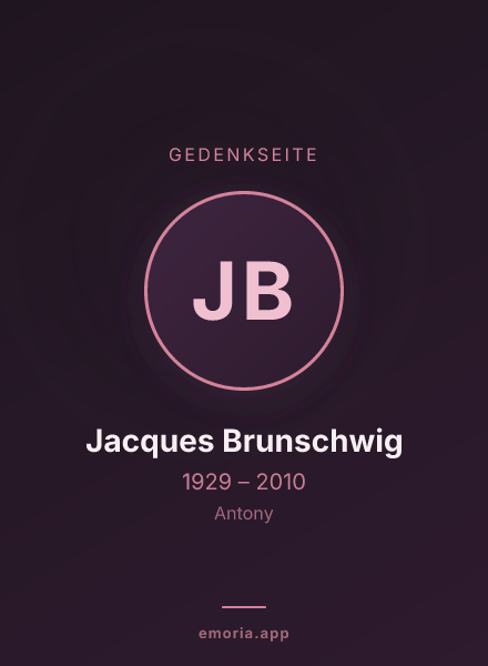 Gedenkportrait von Jacques Brunschwig
