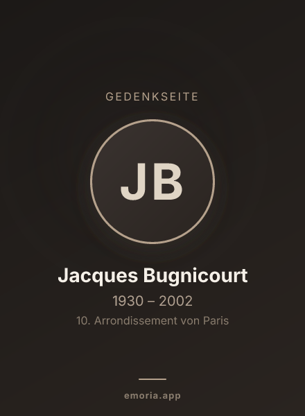 Gedenkportrait von Jacques Bugnicourt