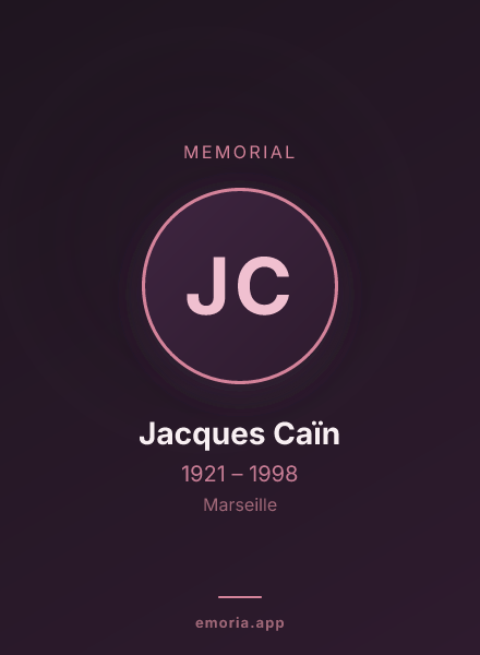Memorial portrait of Jacques Caïn