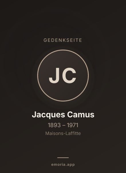 Gedenkportrait von Jacques Camus