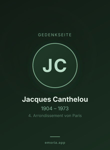 Gedenkportrait von Jacques Canthelou