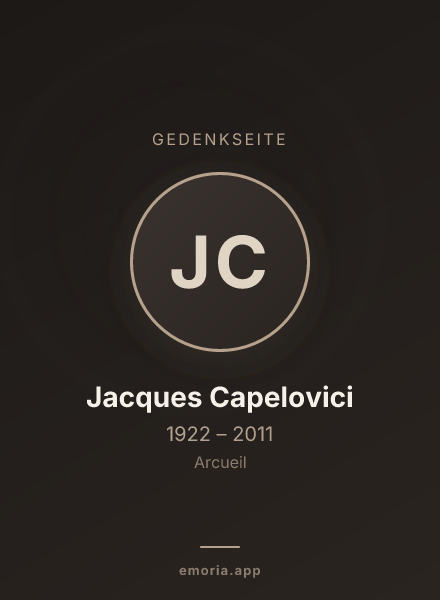 Gedenkportrait von Jacques Capelovici