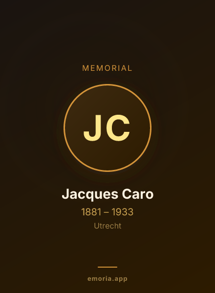 Memorial portrait of Jacques Caro