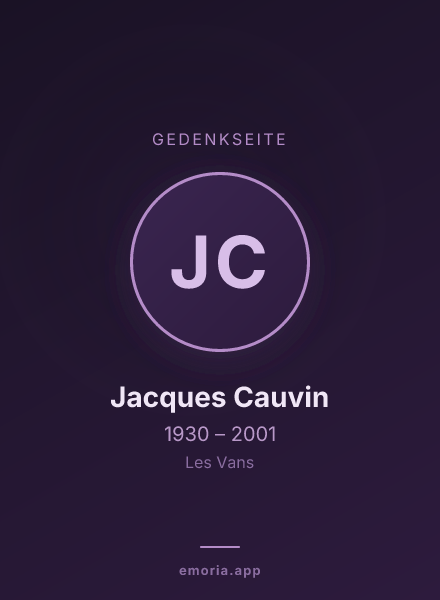 Gedenkportrait von Jacques Cauvin