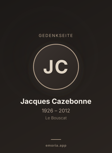 Gedenkportrait von Jacques Cazebonne