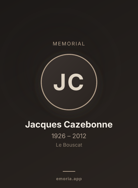 Memorial portrait of Jacques Cazebonne