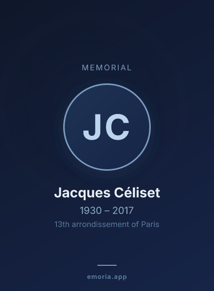 Memorial portrait of Jacques Céliset