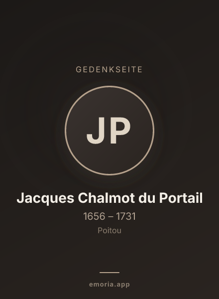 Gedenkportrait von Jacques Chalmot du Portail