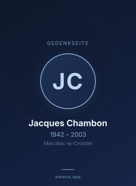 Gedenkportrait von Jacques Chambon
