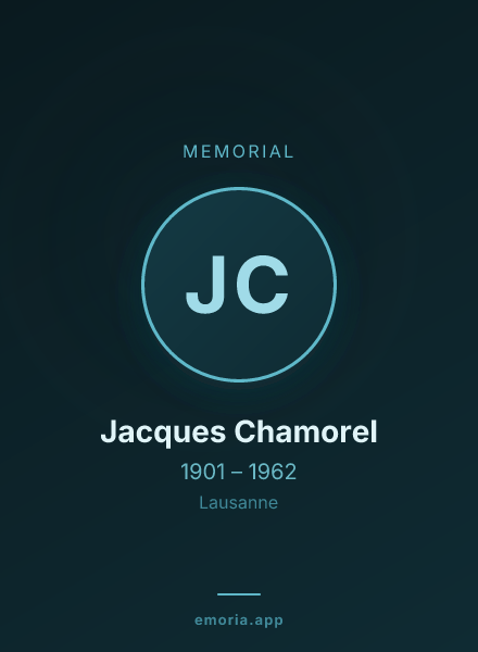Memorial portrait of Jacques Chamorel