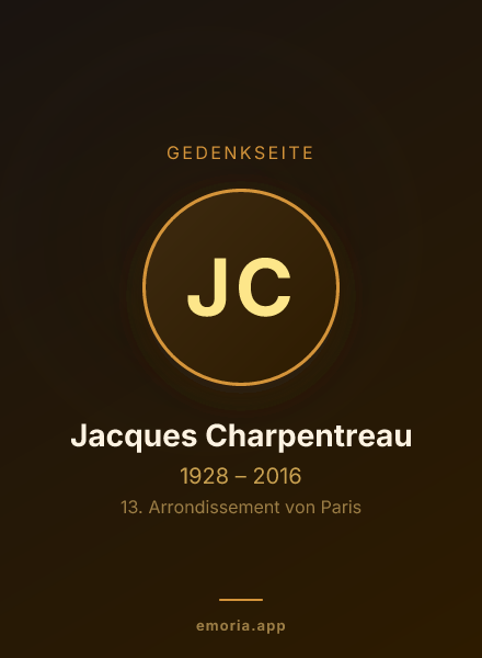 Gedenkportrait von Jacques Charpentreau