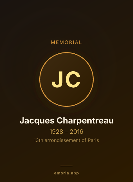 Memorial portrait of Jacques Charpentreau