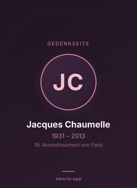 Gedenkportrait von Jacques Chaumelle