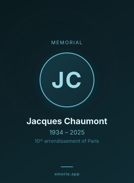 Memorial portrait of Jacques Chaumont