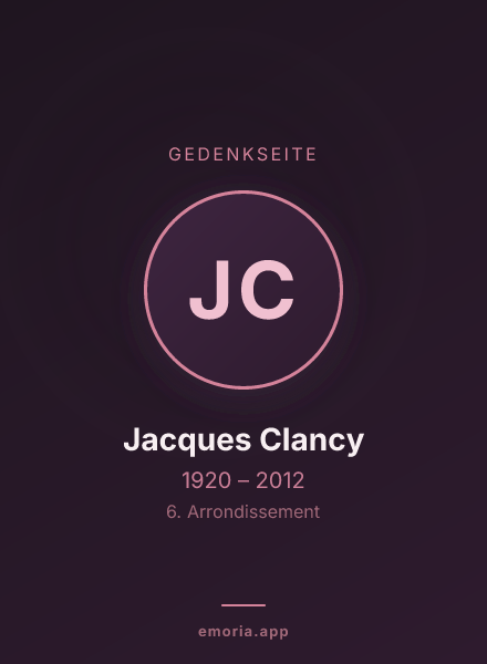 Gedenkportrait von Jacques Clancy